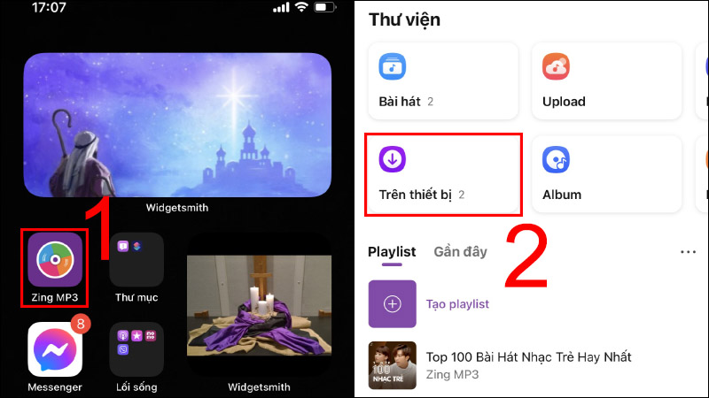 Truy cập vào ứng dụng Zing MP3